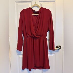 Express Women's Long Sleeve Red Dress